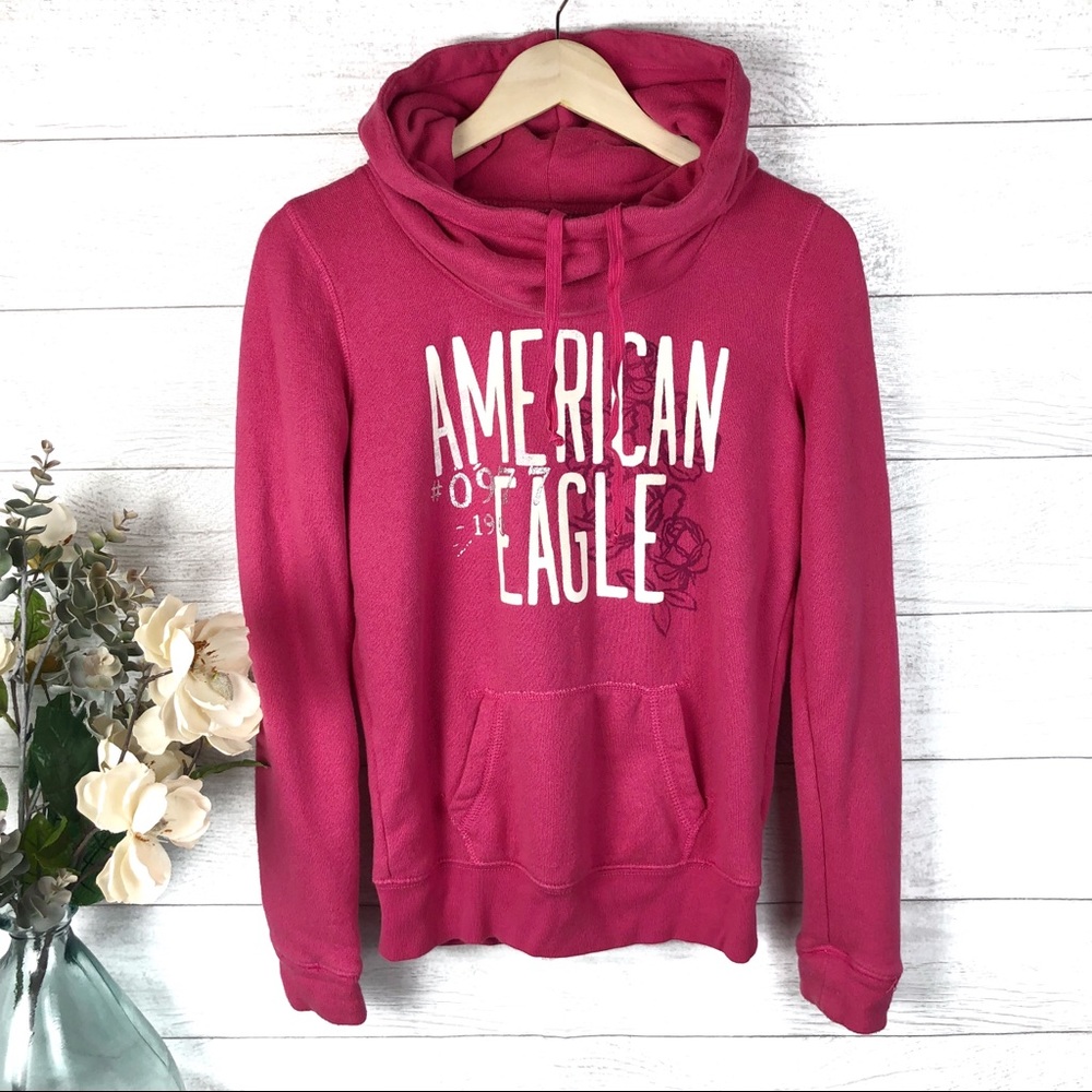 AMERICAN EAGLE OUTFITTERS Pink Graphic Hoodie
